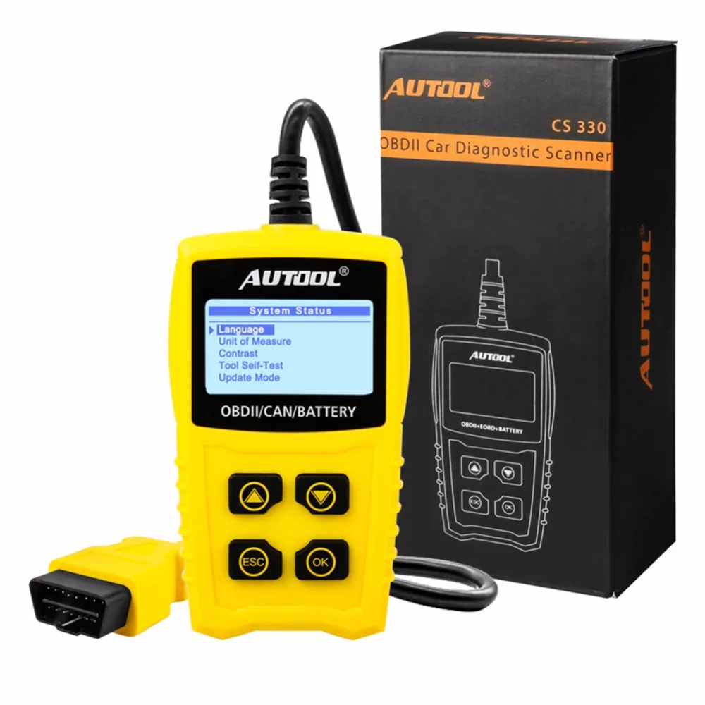 

AUTOOL CS330 OBD Auto Scanner Car Code Reader OBDII 12V Cars Diagnostic Scan Tool Vehicle VIN CIN CVN for Diesel Gasoline Car
