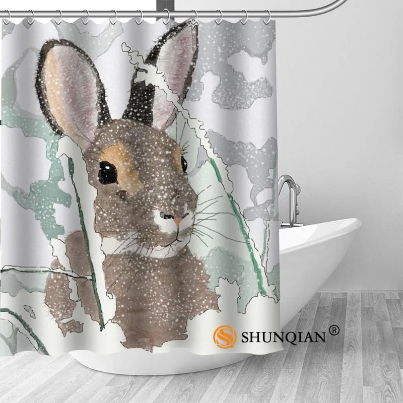 New Rabbit Animals Shower Curtain Bathroom Decorations For Home