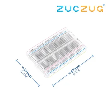 

1pcs Quality mini Transparent bread board / breadboard 8.5CM x 5.5CM 400 holes Transparent