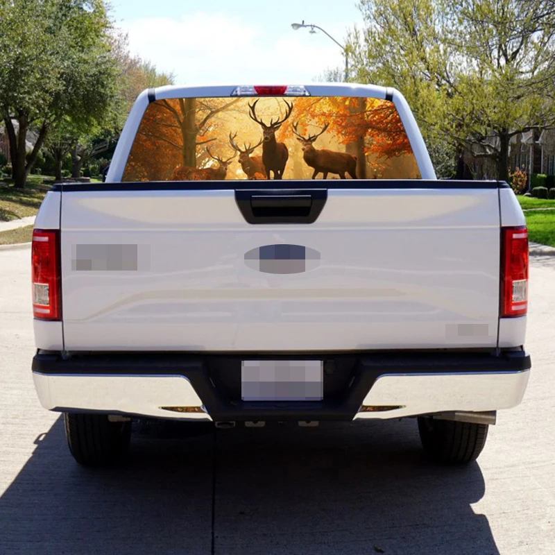 

Adeeing Car Deer Graphics Printed Rear Windshield Car Sticker For Truck SUV Model Car Decals Self Adhesive Stickers