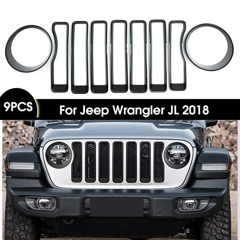 Решетчатая решетка гриля для Jeep Wrangler JL 2018 1 комплект|Хромирование| |