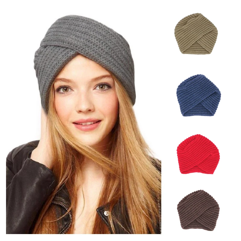 

Autumn And Winter National Wind Cross Wool Hat Diagonal Hat Knitted Headscarf Unisex Fashion Hat Women's Hats
