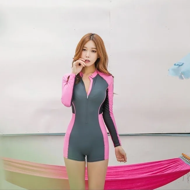 

Swimsuits With Sleeves Swimwear Women May Female Beach Swimsuit Long Kitesurf Swim Swimming Surf Suit New Sleeve Solid Linen