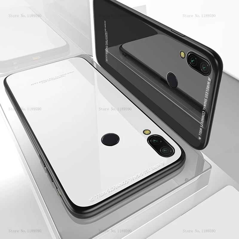 

Luxury Glass Case For Xiaomi Redmi 7 7A Note 7 Case Tempered Glass Silicone Cover Hybrid Cover For Xiami Mi 9 SE K20 Pro Cases