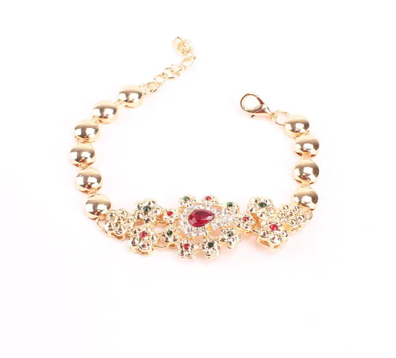 Fine Jewelry Sets For Women Wedding Accessories African Beads Party Gift Gold Color Crystal Necklace Earrings Sets