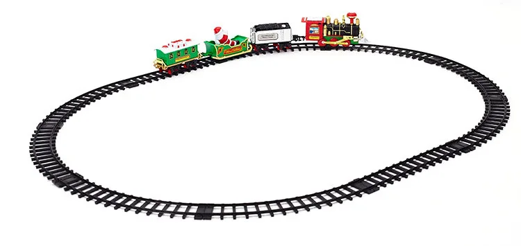 Освещение Звук Санта Клаус имитирующий паровой поезд электрический дым поезд уголь карбоновая карета Ретро трек маленький поезд детские игрушки
