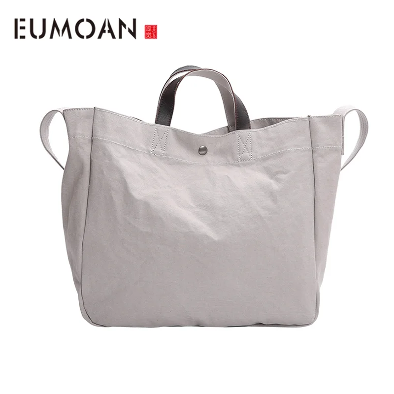 

EUMOAN Canvas women's bag, casual shoulder bag diagonal cross bag, minimalist literary handbag, men's and women's shopping bags