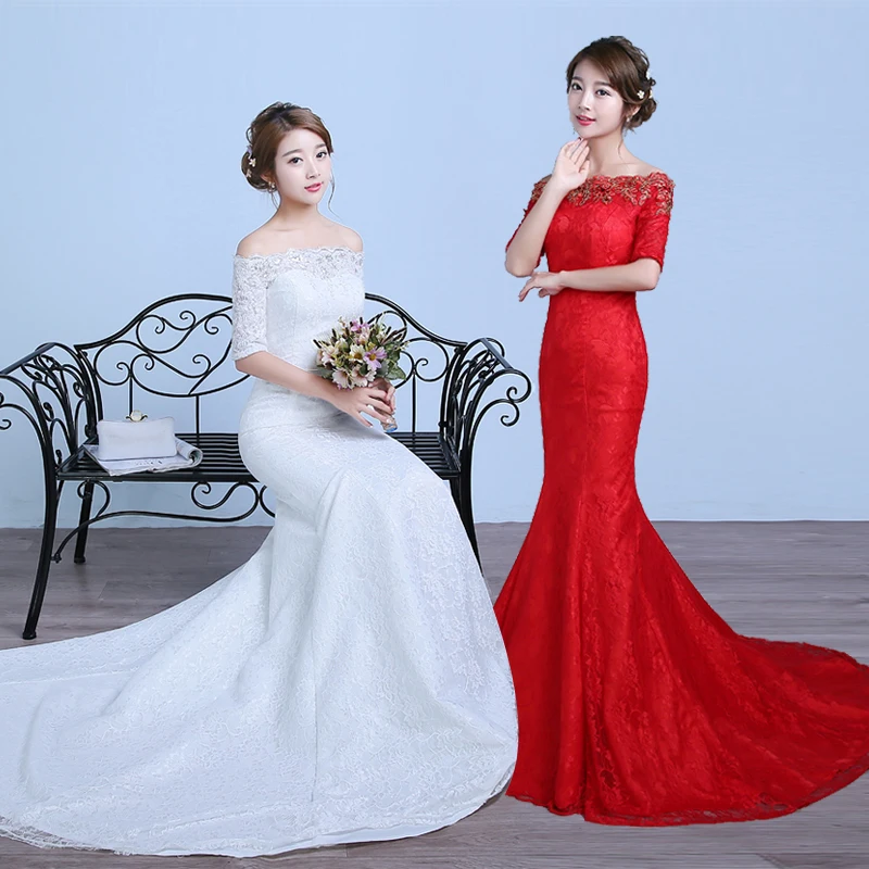 

lustrous satin and lace flowers very Sexy Backless mermaid Wedding Dresses vestidos de noiva robe de mariage greek style dresses