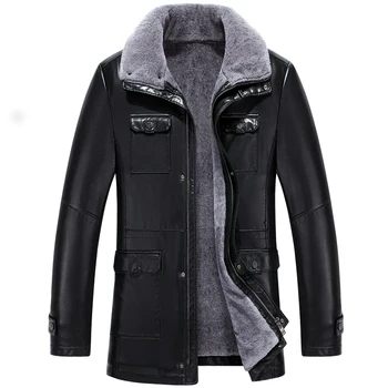 

8728 New Men Winter Clothing Sheepskin Genuine Leather Coat Man Winter Lamb Fur Coat Leather Jacket