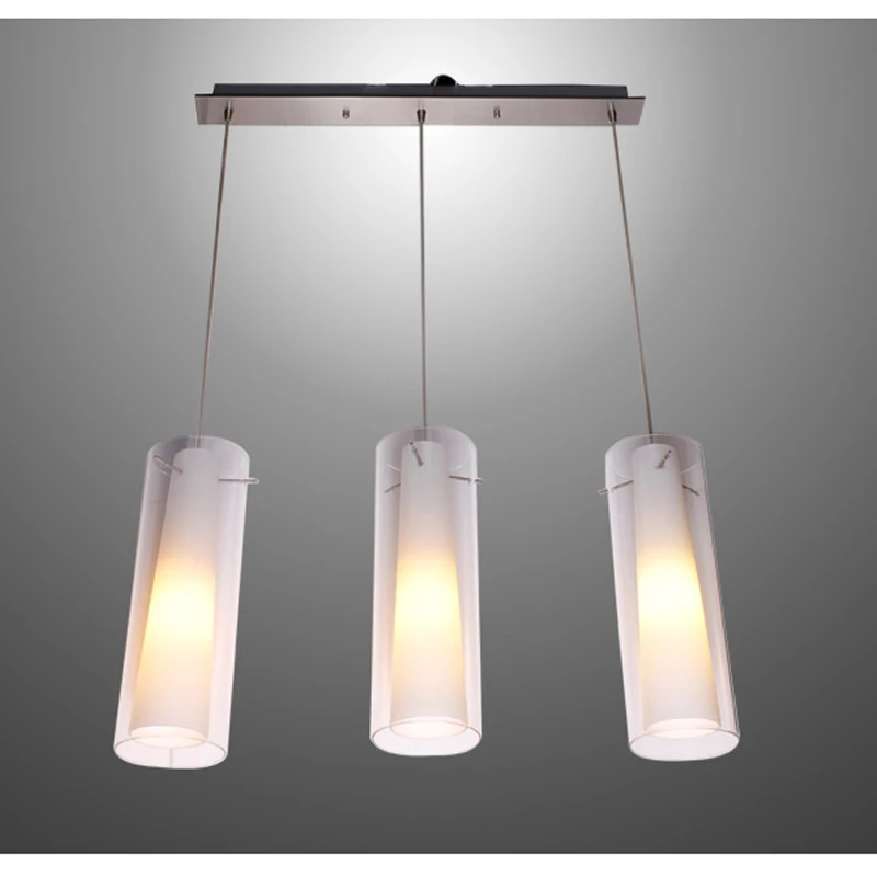 Neue Moderne Glas Küche Bar Pendelleuchte 3 Lichter E27 Rechteck
