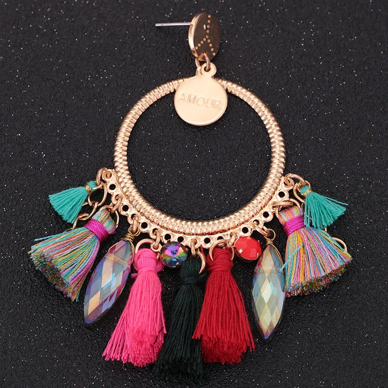 Oorbellen tassel bohemian drop earrings for women (14)