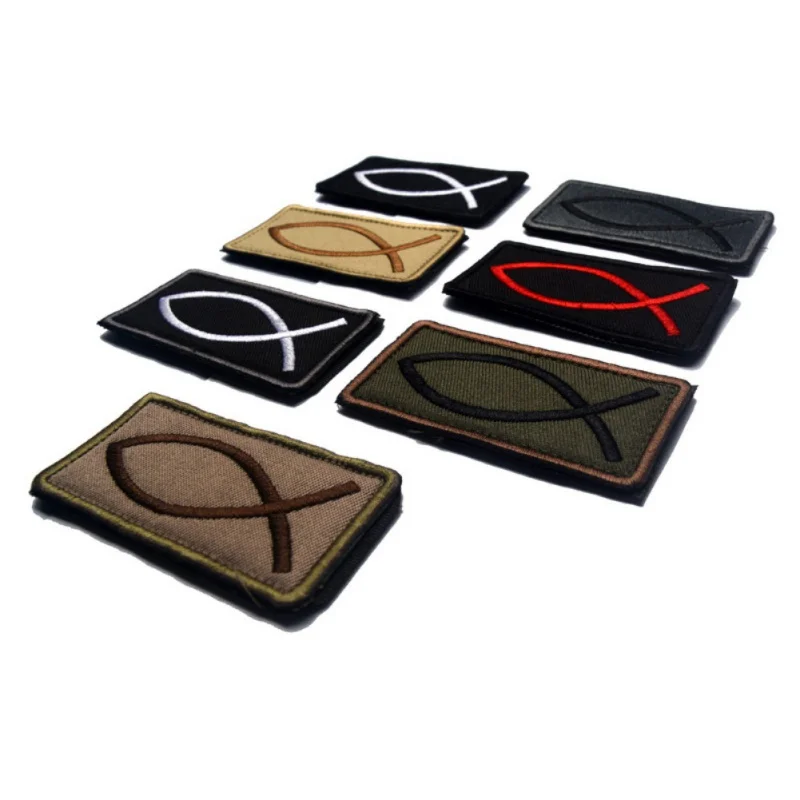 

Outdoor Tactical Applique Armband Rectangular Embroidery Fish-shaped Embroidery Badge Strap Suitable For Hunting