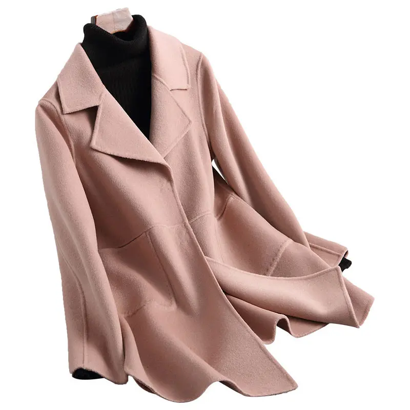 PUDI A38030-1 Настоящее двойное шерстяное пальто куртка пальто женское зимнее теплое пальто Новое модное пальто - Цвет: pink