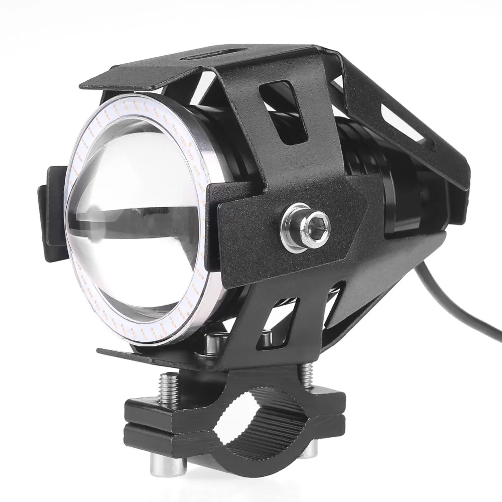 

1pcs 2016 New 125W 1500LM DC 10-80V U7 LED Waterproof Angel Eye Light Motorcycle Headlight Lamp