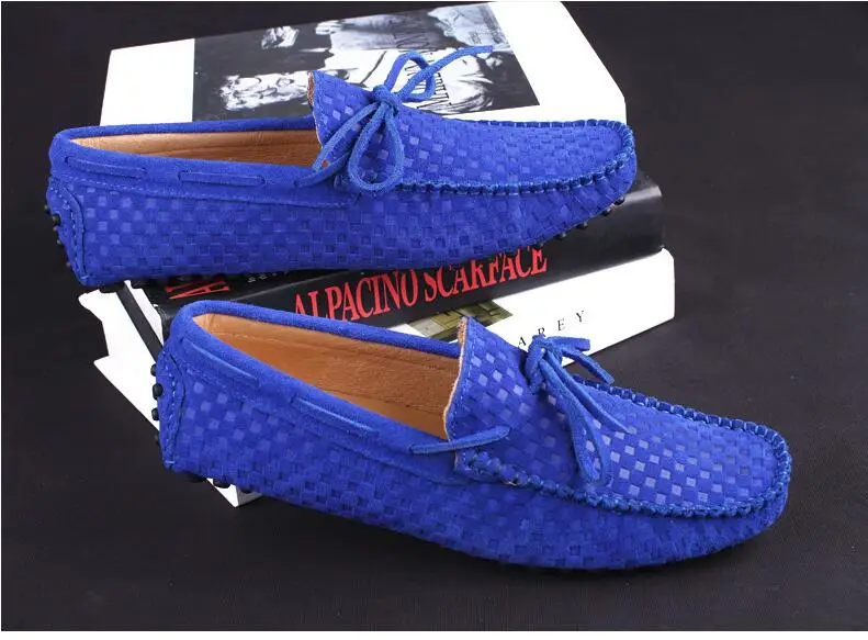 Men's Casual Suede Handmade Velvet Loafers Breathable Leather Driving Shoes Slip-on Boat Shoes Fashion Moccasins Men's Flat Shoe (2)