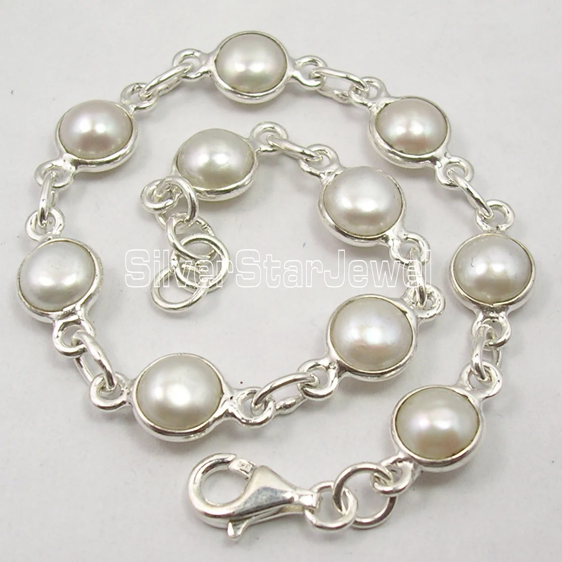 

Chanti International . Silver AAA PEARL BESTSELLER Bracelet 8 1/8 Inches 7.8 Grams BIJOUX