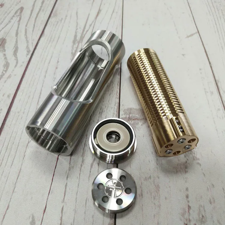 

YFTK Noname Oldboy Styled Hybrid Mechanical Mod Silver 316SS 24MM Mech Ecig Mod for 18650 Battery