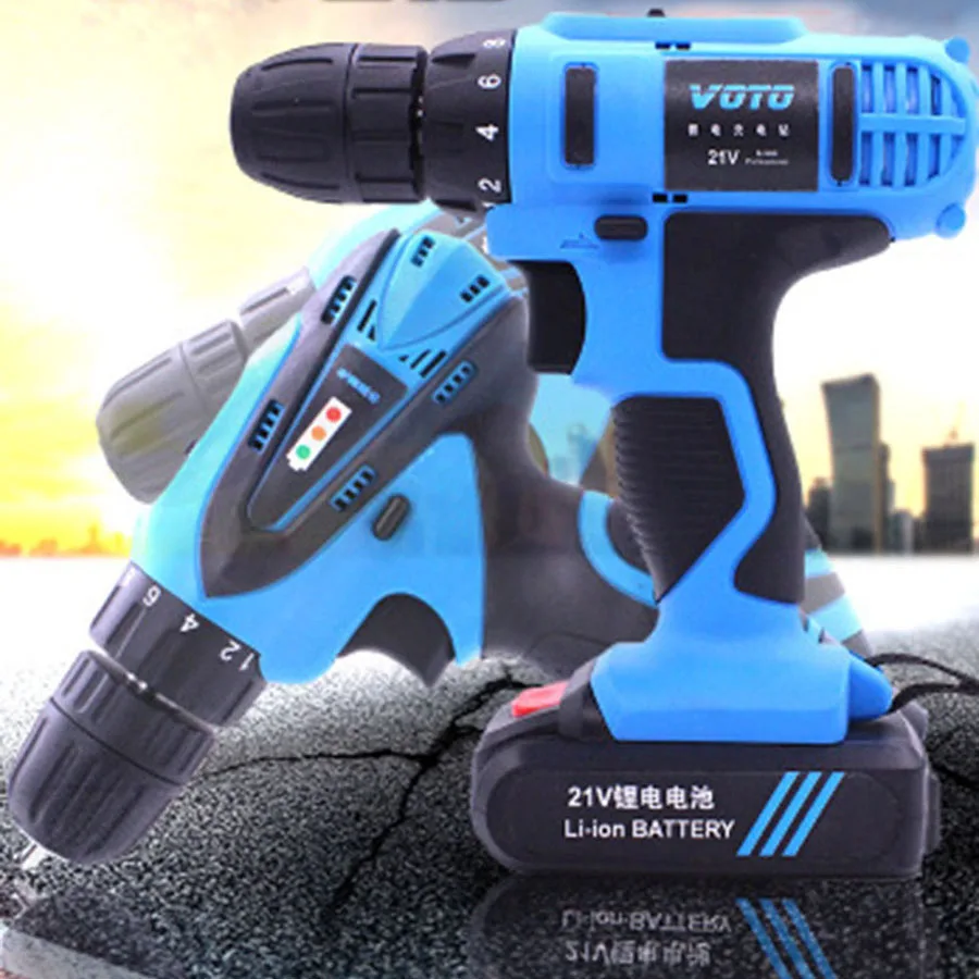 

VOTO Battery Rechargeable Cordless Drill Electric Screwdriver Set Lithium Power Tools Screw Gun Driver 12V 16.8V 21V With Case