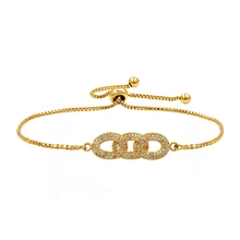 WEIMANJINGDIAN, Новое поступление, три шарнирных круга, кубический цирконий, CZ Кристалл, регулируемые браслеты для женщин