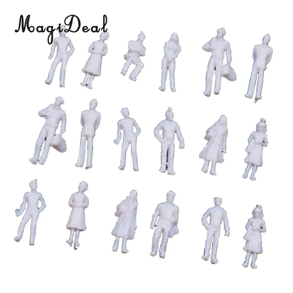 MagiDeal 100Pcs/Lot 1/100 Scale Light Grey Model Train People Figures for Collectibles Station Platform Street Scenes Layout Toy