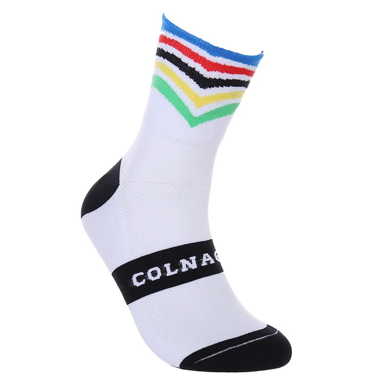 Bmambas мужские носки для велоспорта эластичные мягкие спортивные носки дезодорирующие дышащие Компрессионные носки - Цвет: white