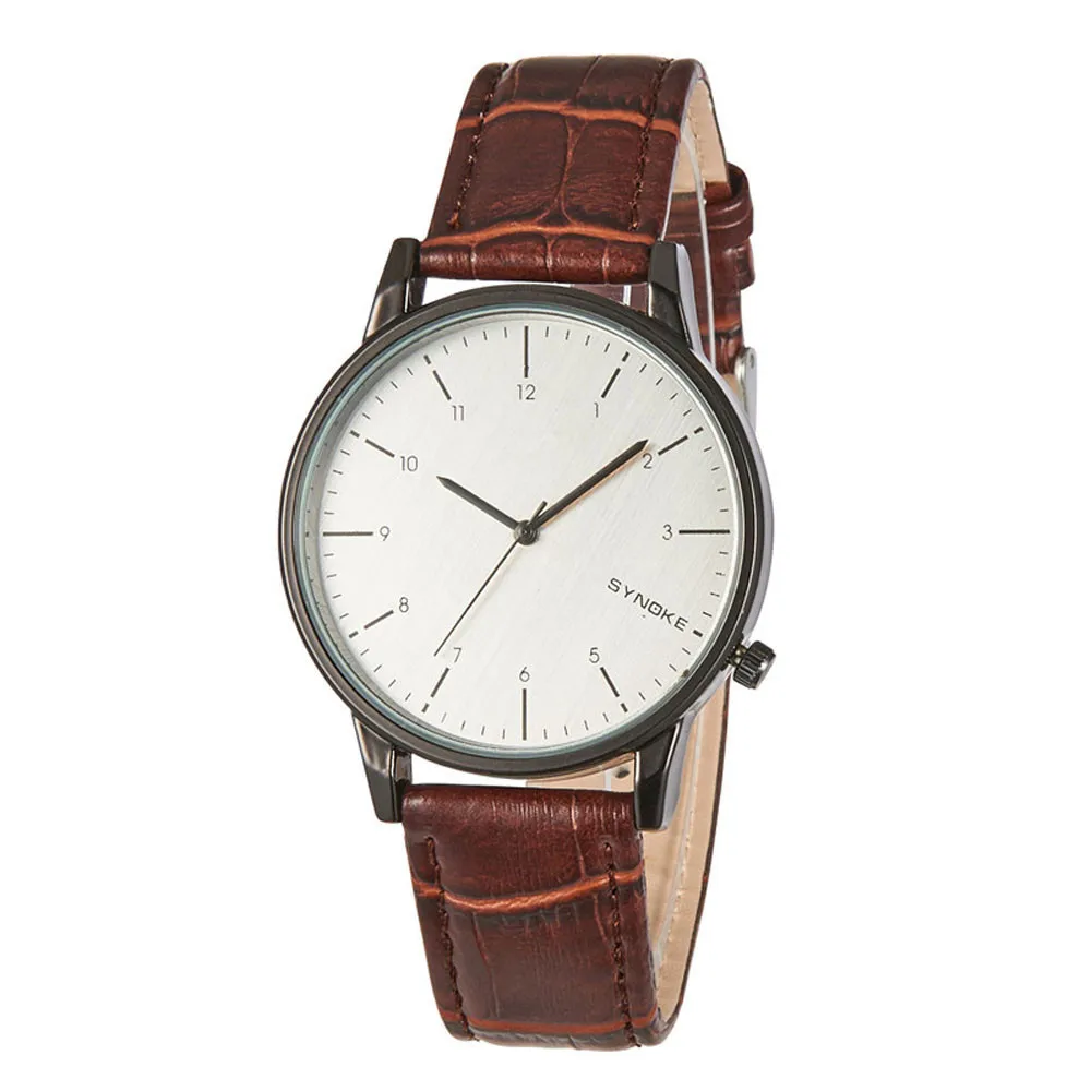 

Fashion men leather watch 2018 Arabic numerals simple white dial quartz business watch relogio femenino relojes de las mujeres 7