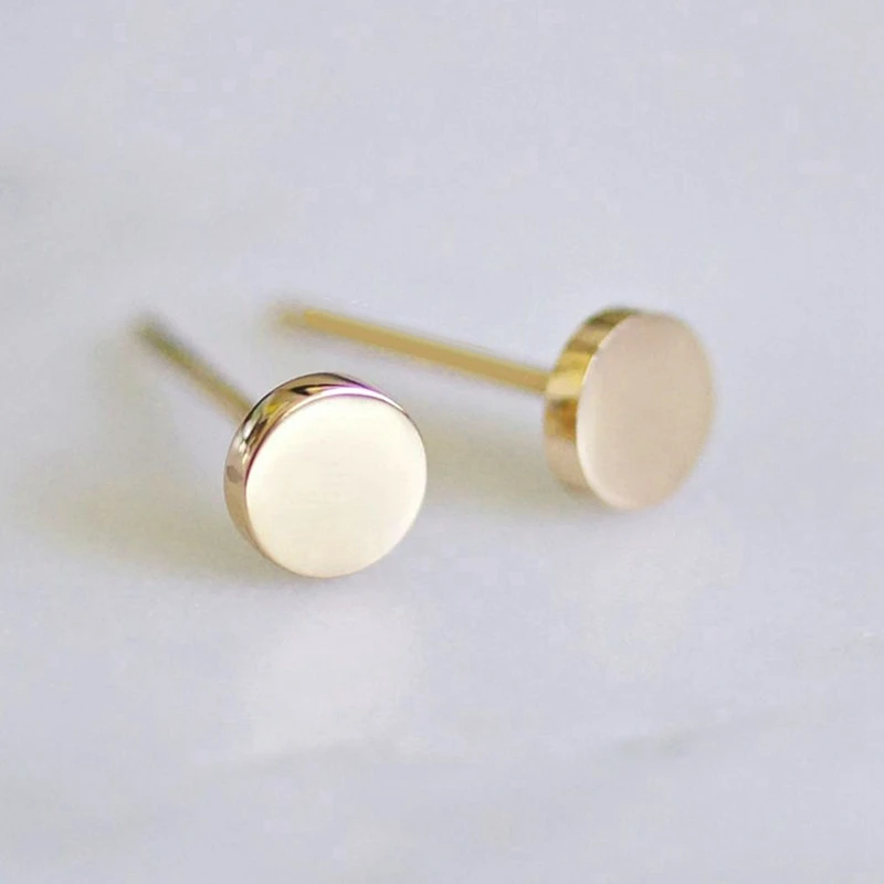

Best selling fashion wild round polarized stainless steel luxury advanced accessories earrings simple atmospheric earrings