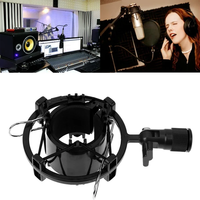 Universal  Mic Microphone Shock Mount Clip Holder Stand for 43-55mm Large Diaphragm microphone Recording Bracket Black