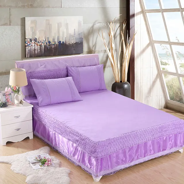 NIOBOMO Nordic Bedding Skirt Soft Single Double Bed Skirt Cover Petticoat Twin Full Queen Bed