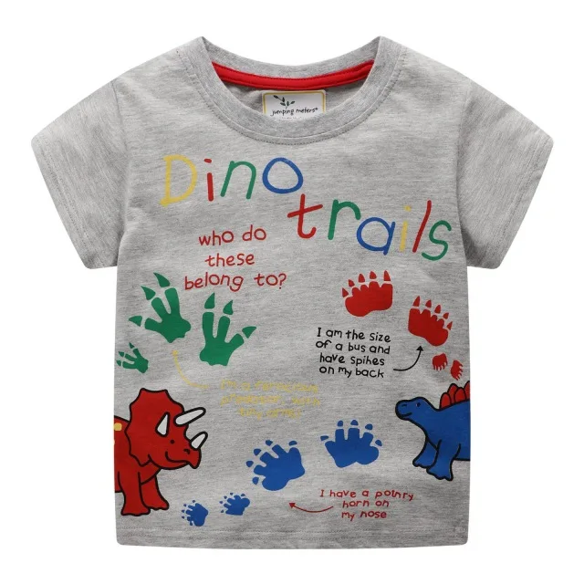 Детская летняя одежда футболка для маленьких мальчиков хлопковая футболка с короткими рукавами с изображением монстра-печенья детская повседневная спортивная футболка для мальчиков 2-7Y 125 - Цвет: mode 9