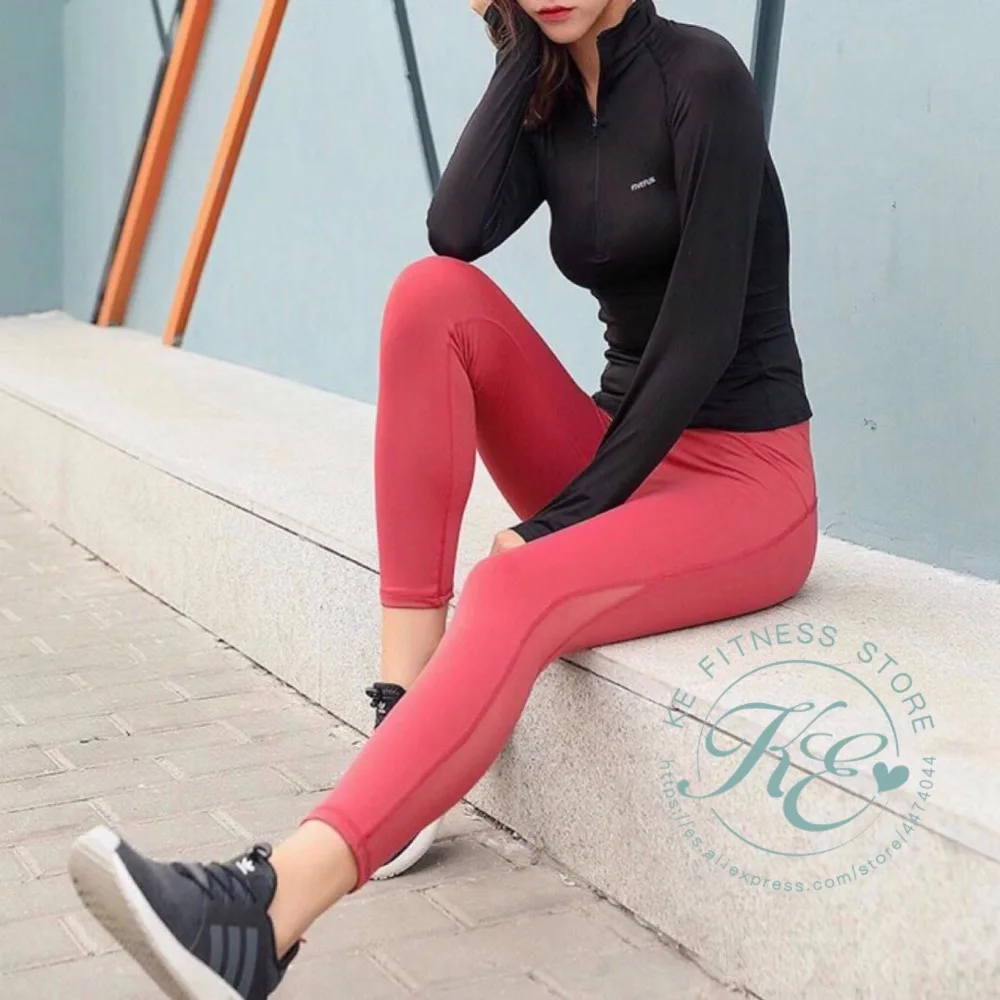 KE Chaqueta de полиэстер y нейлон mujer, negra y gris para yoga, бег, фитнес-зал con медиа cremallera спортивная куртка для бега