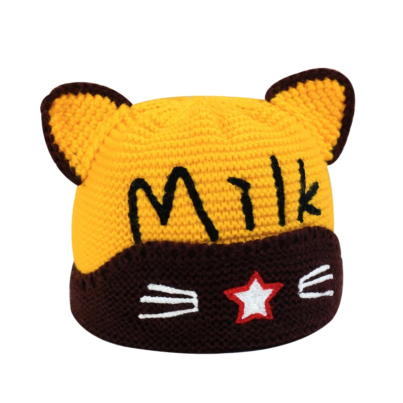 Cartoon Knitting Baby Winter Hat Velvet Warm Baby Boys Beanie With Cat Ears Crochet Pattern Infant Beanie For Baby Girls New (15)