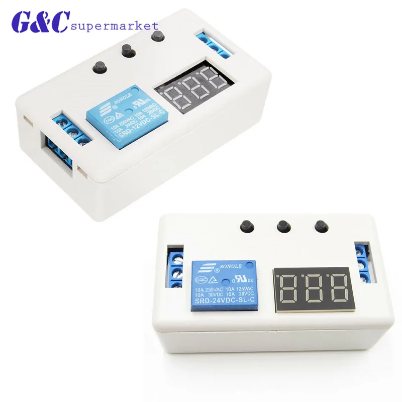 

DC 12V 24V Digital LED Display Time Delay Relay Module Board Control Programmable Timer Switch Trigger Cycle Module With Case