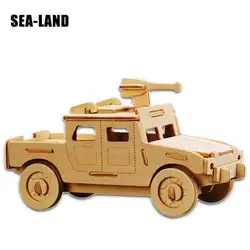 2019 3D своими руками Деревянный конструктор игрушки для детей Хаммер образовательных головоломки для взрослых игрушка montessori военные хобби