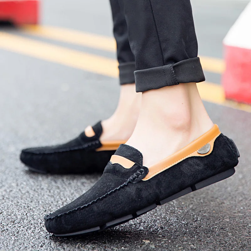 

en Canvas Flock Bottom Shoes Loafers High Quality Italy Brand Design Man Casual Peas Shoes Pumps Sneakers Classic Retro 5