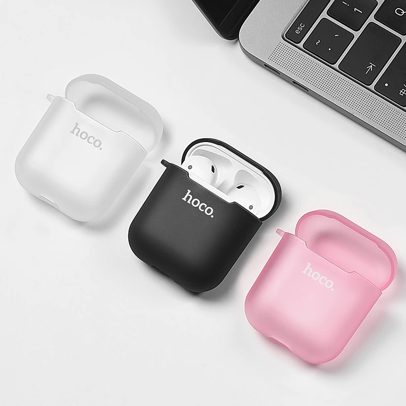 HOCO чехол из термополиуретана и силикона для Airpods Bluetooth беспроводной Чехол для наушников Защитный чехол для Airpods Apple зарядная коробка