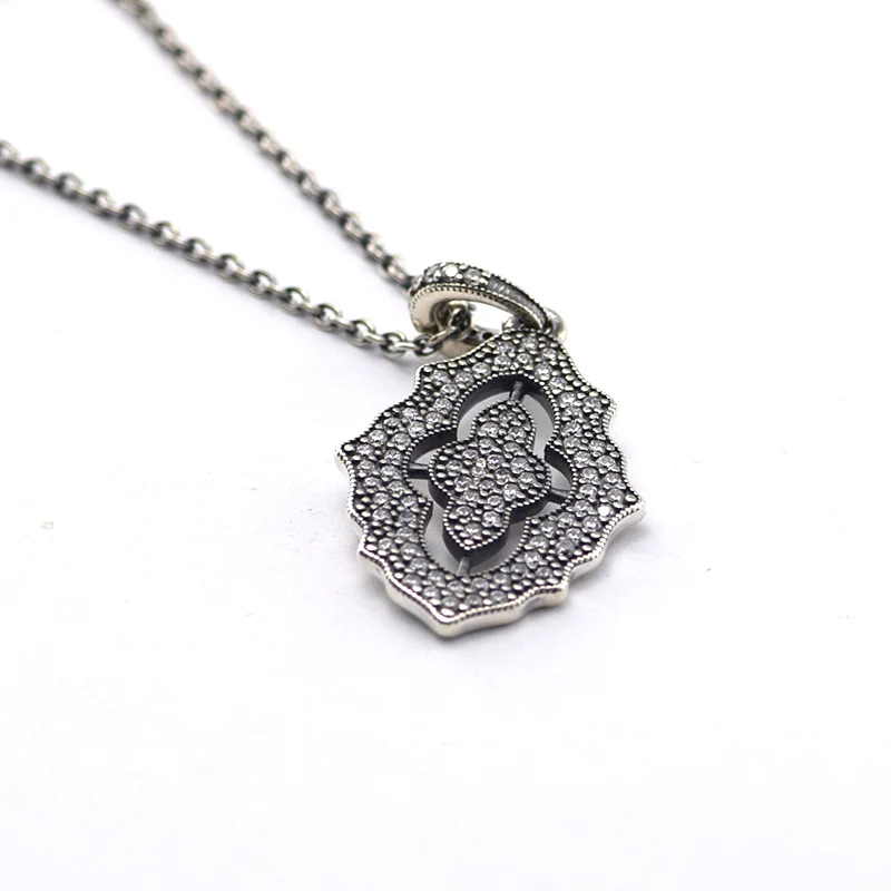 

Authentic 925 Sterling Silver pendant Necklaces With Clear CZ for Women DIY Fine Jewelry SN005
