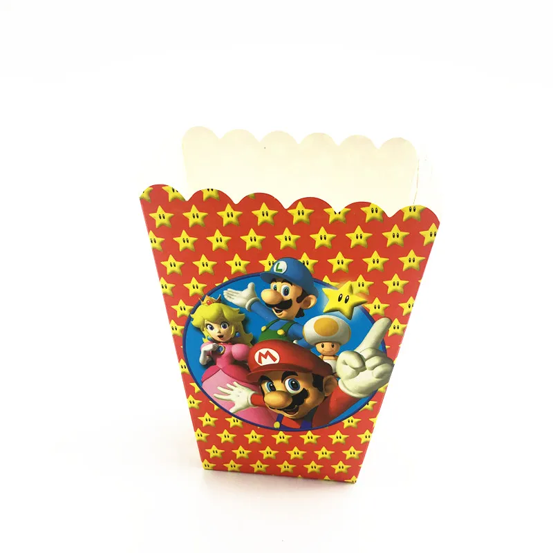 6 шт./упак. тема &quotСупер Марио&quot попкорн коробки Mario bros с рисунком из игры