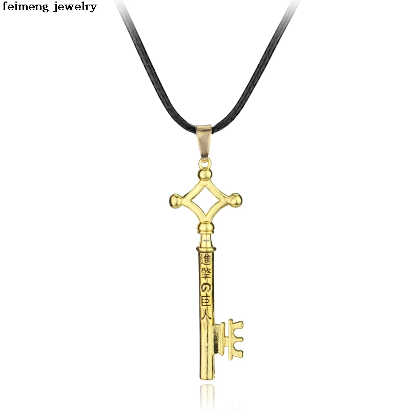 

Attack On Titan Eren Key Necklace Metal Pendant Necklace Eren Cosplay Jewelry Toy Anime Figure Anime Jewelry Factory Direct Sale