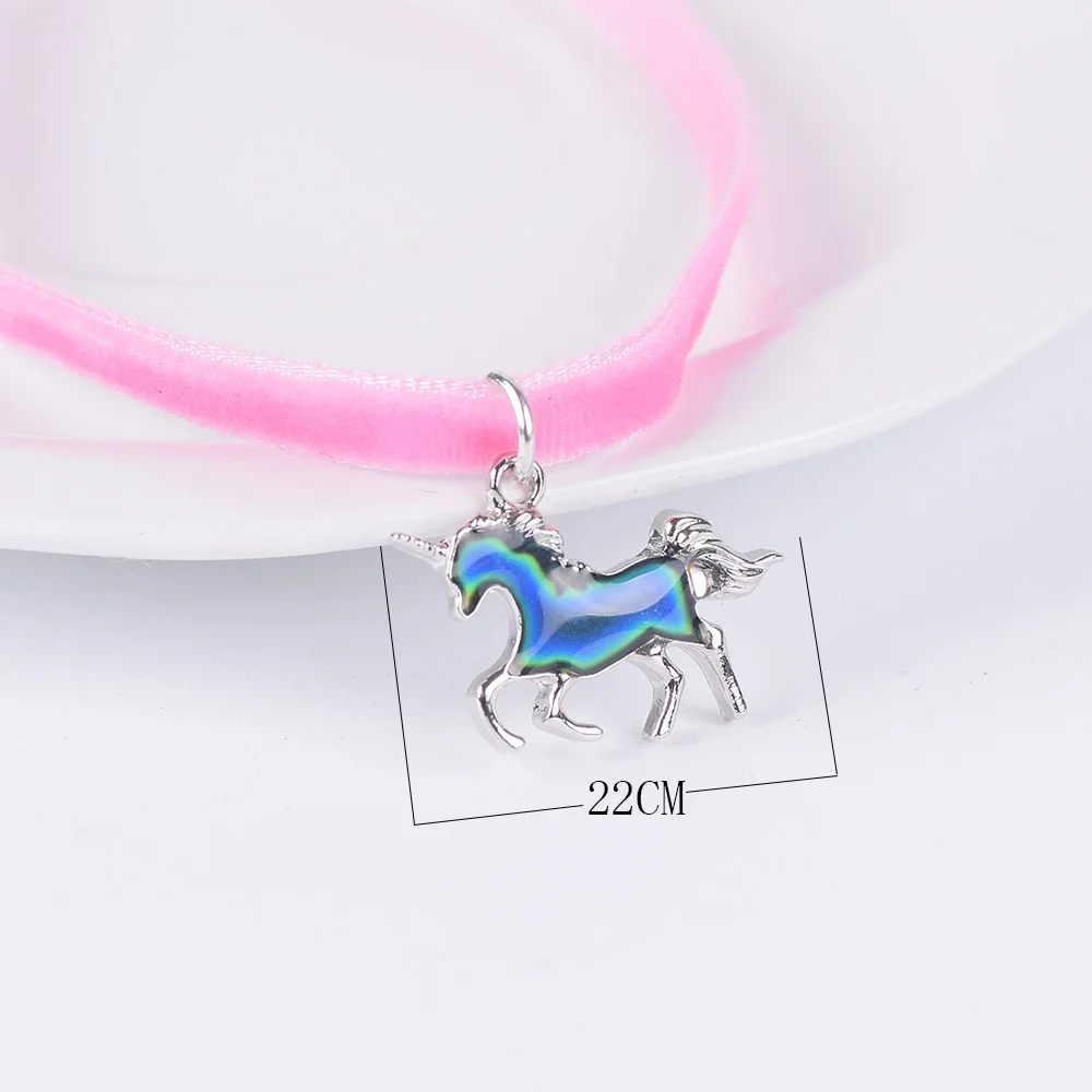 

Unicorn Choker Neckalce Jewelry Mood Choker Temperature Change Color Feeling Emotional Color Gift Creative Magic For Girl Woman