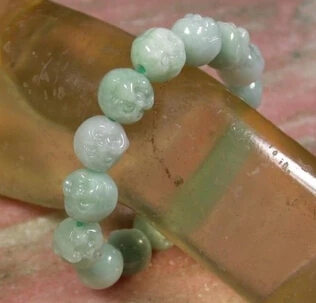 

002014 Certified 100% Natural A JADE Jadeite Beads (A0427) Buddha God Bracelet