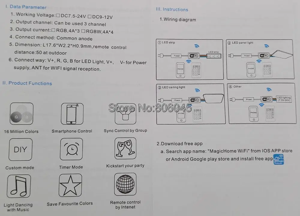 Wifi-113 DC12V 24V Мини wifi RGB Светодиодная лента управления Лер поддержка Amazon Alexa Google Home Голосовое управление смартфон приложение управление