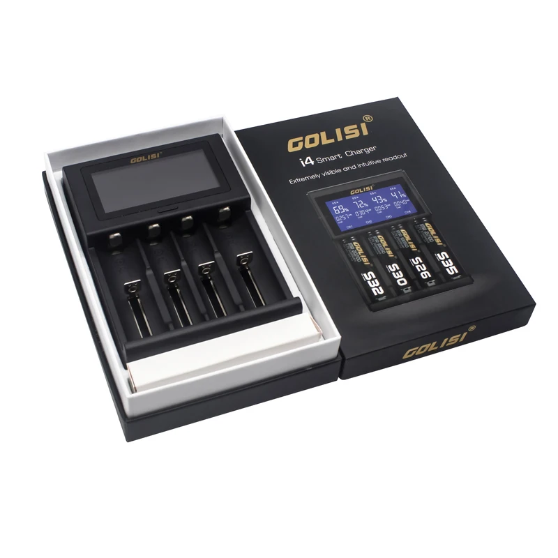 Оригинальное умное зарядное устройство GOLISI I4 для 18650 20700 26650 Li Ion Ni MH Cd AA AAA