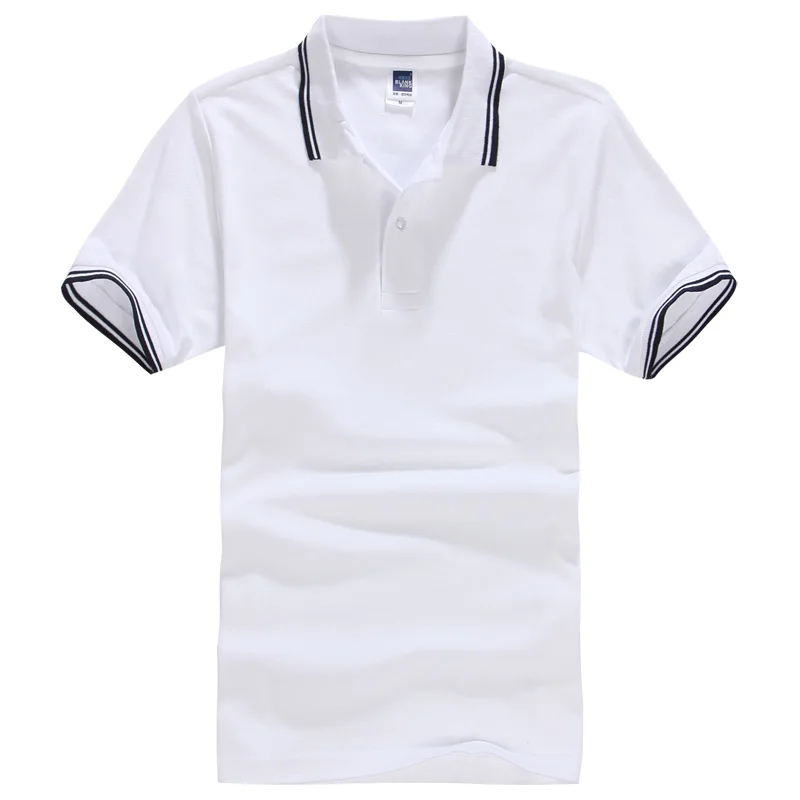 Женская Полосатая рубашка поло с воротником и коротким рукавом для весны и лета размера плюс, тонкая хлопковая Свободная Повседневная рубашка поло для женщин - Цвет: White