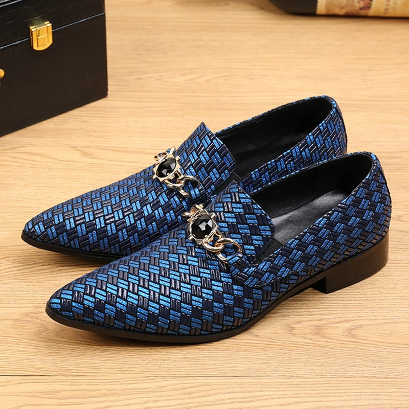 

Genuine leather breathable pointed Men's shoes personality Fashion knitting The hairdresser Leather shoes38-46