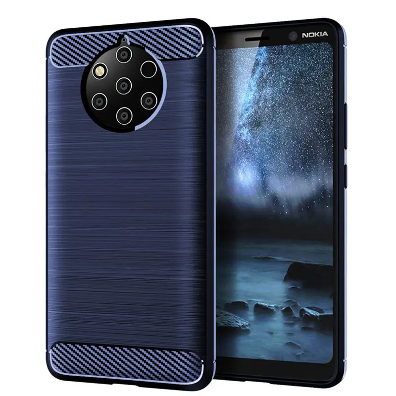 Чехол для Nokia 9 puобзор мягкий бампер силиконовый чехол из углеродного волокна