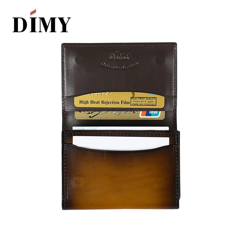 

Dimy Bag Accessories Men Wallet Business Card Holder Case Men Cow Genuine Leather Vintage Letter Coin Purses Credit Card Hoder