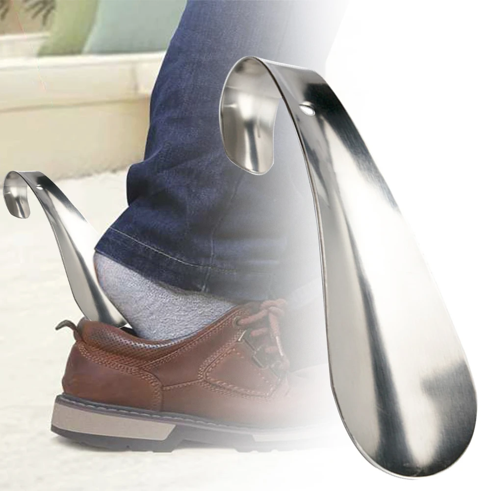 1X NEW 1SPm 4" Stainless Steel Metal Shoe Horn Lifter Shoe Spoon RF 