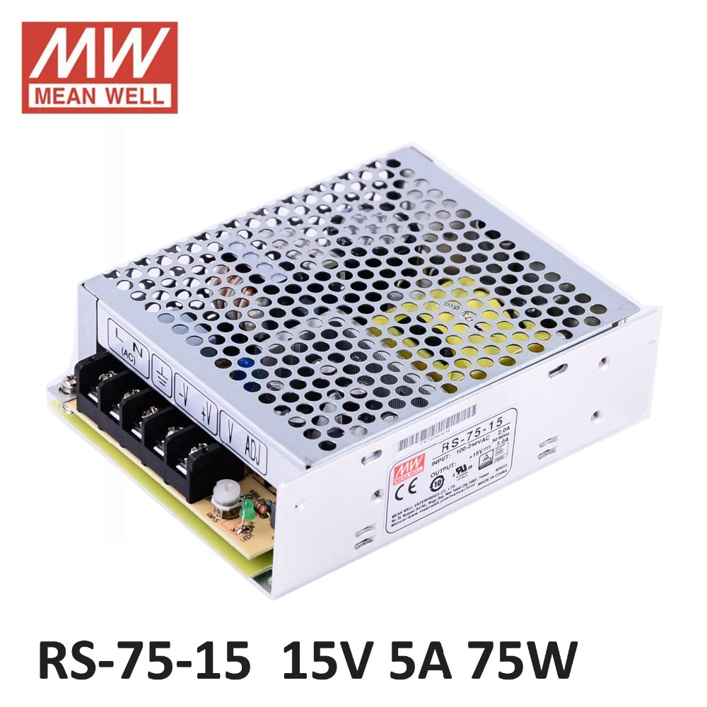 MW Mean Well ELP-75-15 15V 5A 75W Single Output Switching with PFC Funtion Power Supply MW Mean Well ELP-75-15 15V 5A 75W Single Output Switching with PFC Funtion Power Supply