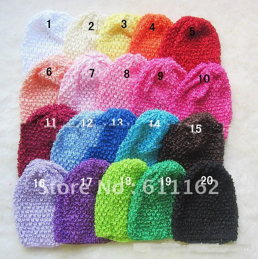 200 pcs ребенка крючком Вафельные шляпы вафельный Beanie шапки крючком шапки ребенка шапочка шапки смесь цветов rdtvlk